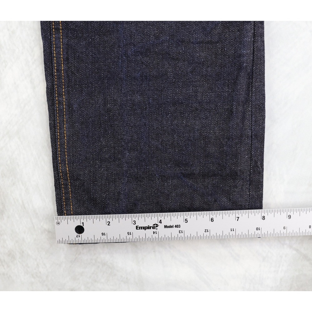 Brave Star Selvage Jeans Mens 33x36 Indigo Blue Raw Denim Made in USA Button Fly - Picture 13 of 15